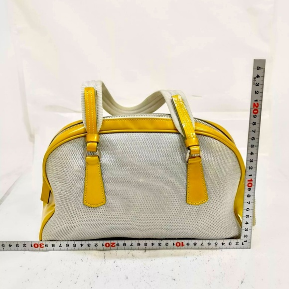 Prada Hand Bag  Gray Fabric and leather made in Italy 🇮🇹 - Picture 2 of 9